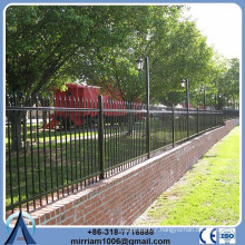 Powder coating ornamental galvanized steel picket fence & wrought iron/steel fencing